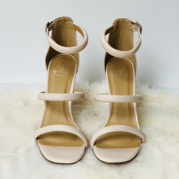 New! Nude Rounded Three Strap Heels - Picture 2 of 7